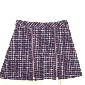 Purple checkers skirt with gold zippers